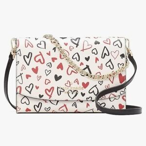Kate Spade Heart Print Crossbody Bag - White and Black